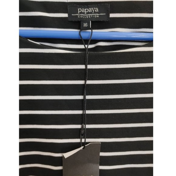 NWT PAPAYA STRIPES SHIFT DRESS with HIDDEN POCKETS (UK 16) - Picture 3 of 6